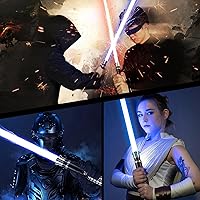 Vista 6 de Sable de luz de duelo, sables de luz con control de movimiento, 16 colores, 12 fuentes de sonido, sable de luz RGB, sables de luz recargables