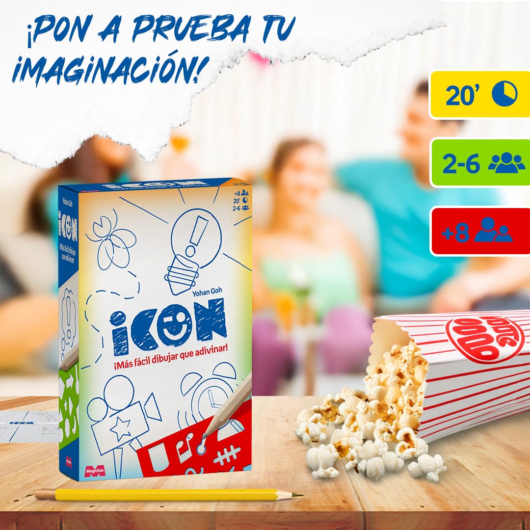 MAGICBOX Icon - Juego de Mesa de Dibujo | Party Game para Jugar con Amigos y Familia - De 2 a 6 Jugadores | Diversión y Risas Aseguradas | A Partir de 10 años