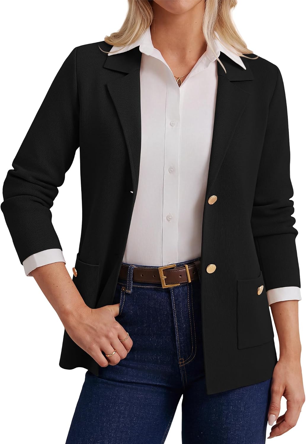 Womens Cardigan Sweaters Blazers Long Sleeve Knit Jackets Outfits