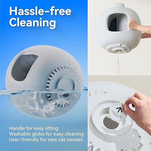 Vista 16 de CATLINK Caja de arena autolimpiante para gatos para varios gatos, monitoreo de salud, caja de arena automática con aplicación, triple control de Gris