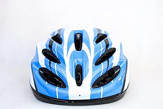Road sports cycling helmet - light blue; black and white, One Size