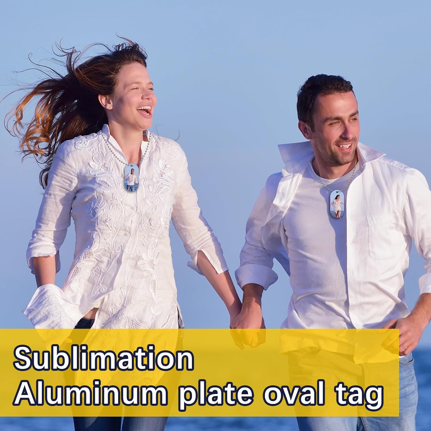 36 pcs Sublimation Dog Tags Blanks,Sublimation Necklace Blank Metal Sublimation Tag Pendants Double Sided Blank Sublimation Tags,Dog tag Chain Dog tag Sublimation Blank Metal