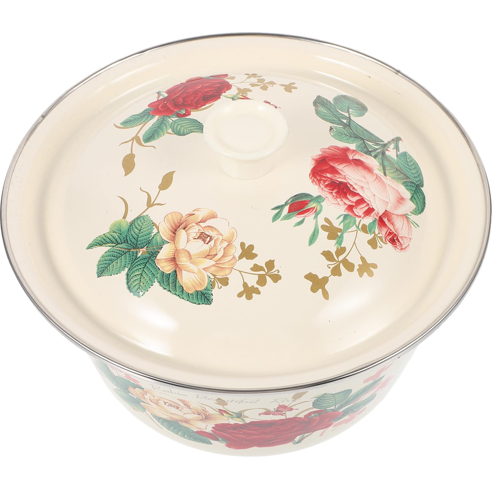 Bassine en émail vintage de 22 cm avec couvercle polyvalent HOMSFOU