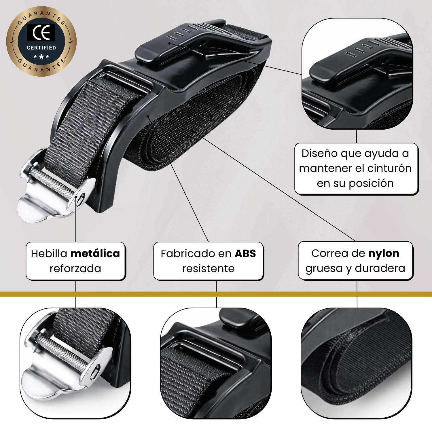 Adaptador de Cinturón Embarazada Coche Homologado | Accesorio Seguro con Hebilla Metálica | Incluye Hombrera Acolchada + Herramienta Multifunción + QR con Guías | Regalo Ideal para Premamás — view 2