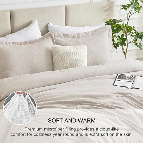 Miniatura 3 de CozyLux - Juego de edredón de teñido catiónico, suave, transpirable, ligero, para dormitorio universitario, 2 piezas 1 edredón y 1 funda de