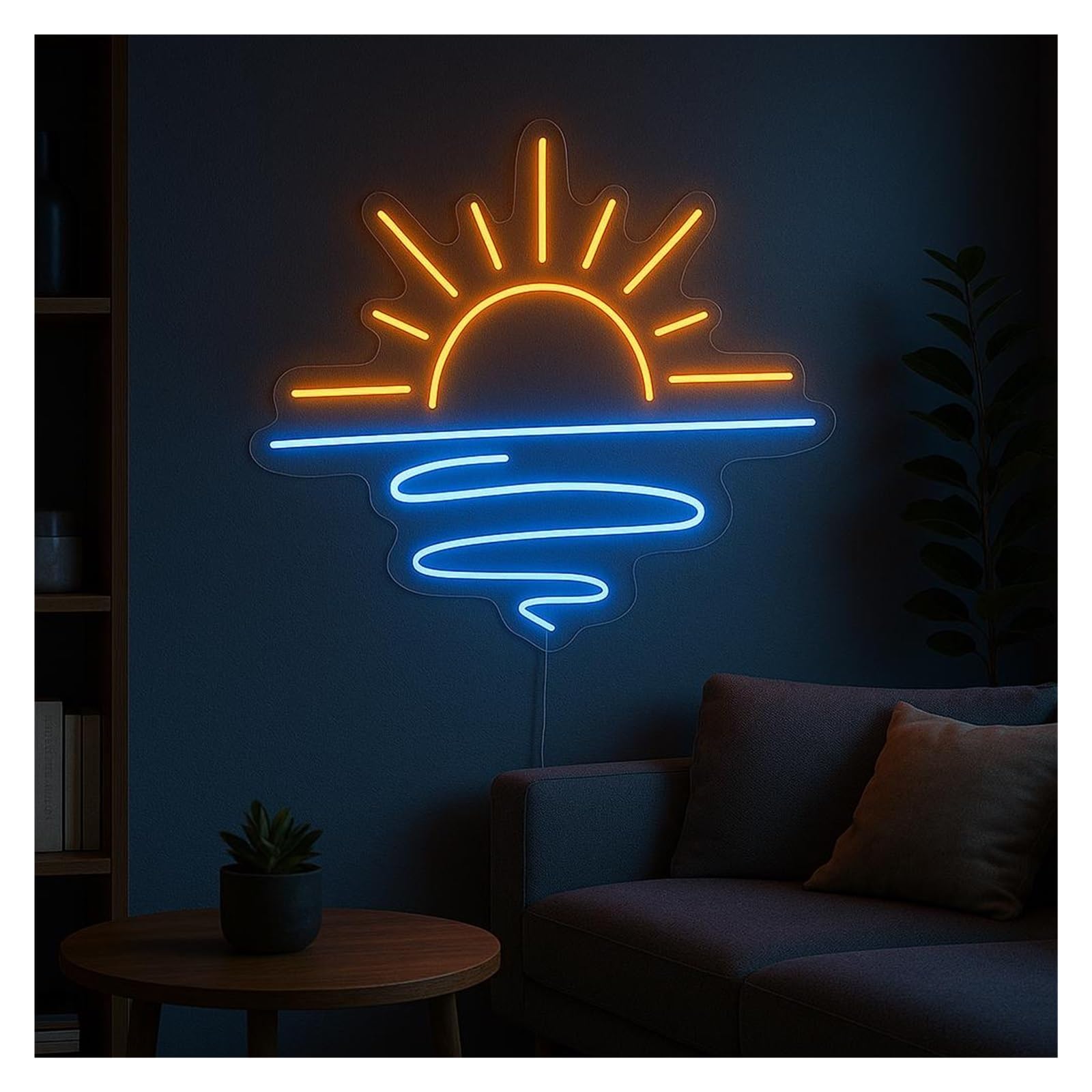 SHOUXI Sign Lamp Sunset Neon Sign, Suitable for Living Room, Or Lounge Wall Decor with Dimmable 45cm