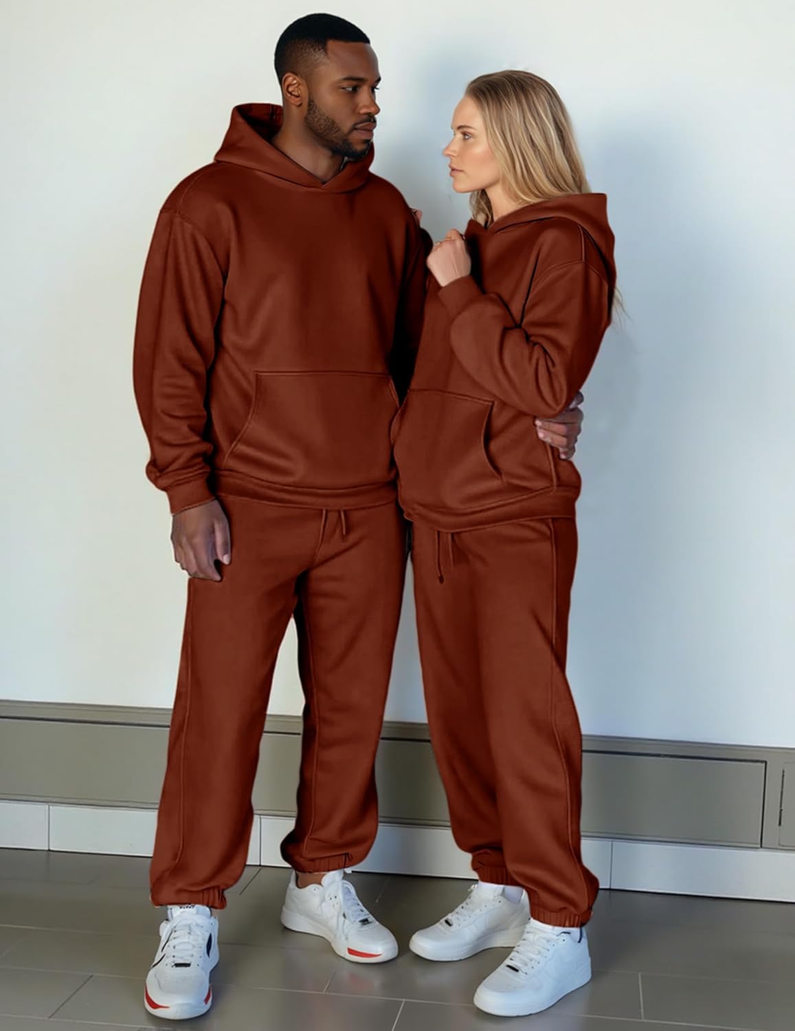 JMIERR Men's 2 Piece Outfits Hoodie Sweatshirt Tracksuit & Joggers Sweatpants Sweatsuit Set