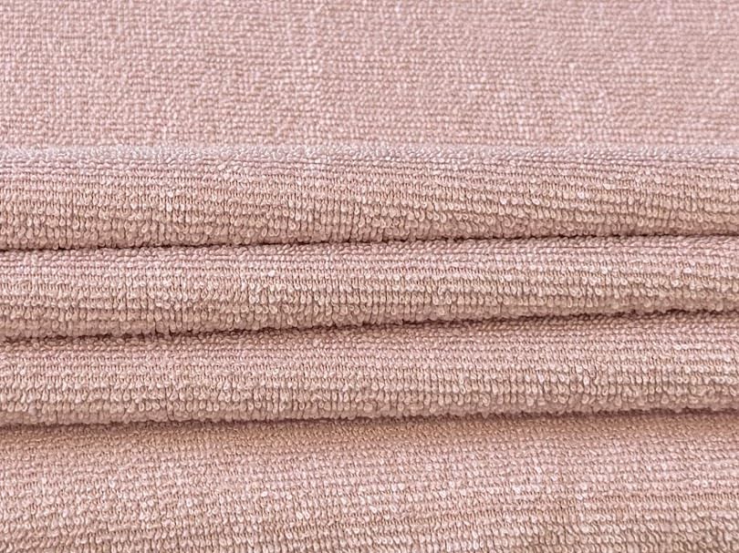 Tissu éponge extensible rose poudré coupon de 5 mètres - 5