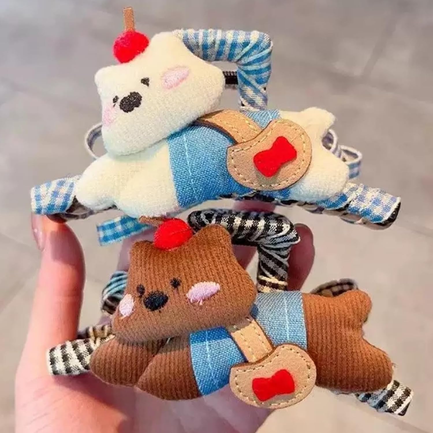 2pcs Cute Puppy Bow Hair Claw Clips Cartoon Doggy Bows Hair Claw Clip Hair Accessories for Girls Women (White+Brown) - Image 7