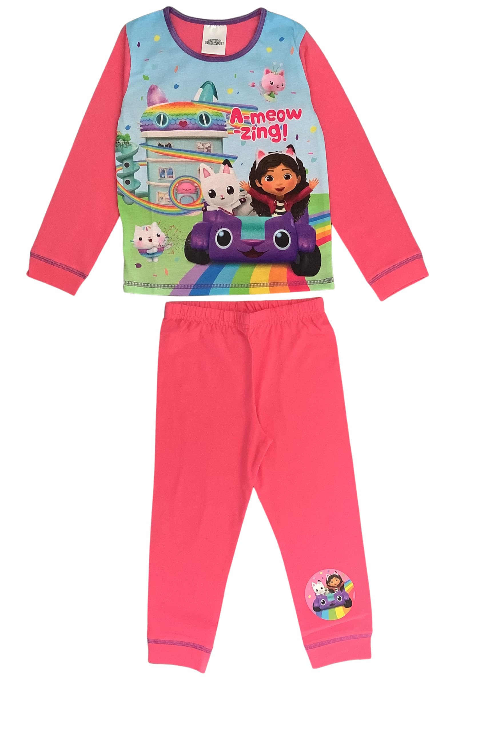 Gabby's Dollhouse, Girls 2 Piece Pyjamas Set Featuring Gabby, Pandy Paws & Cakey Cat, Pink, Age 18-24 Months