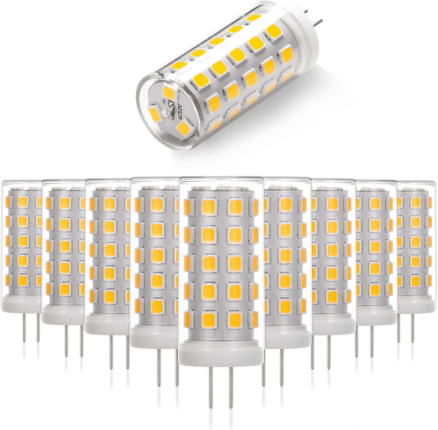 10 Pack G4 LED Bulb 12V 4W 480LM 4000K Natural White 360° Beam Angle G4 Bi-Pin Bulb Ceramic Base 40W T3 Halogen Replacement for Chandelier Cabinet Landscape Lighting