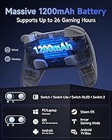 Vista 23 de EasySMX S10 Switch 2 Controller-One Key Wake-up, Switch 2 Pro Controller with 6 Axis Gyro, NFC Function, TMR Anti-Drift Joystick, HD Rumble, Negro