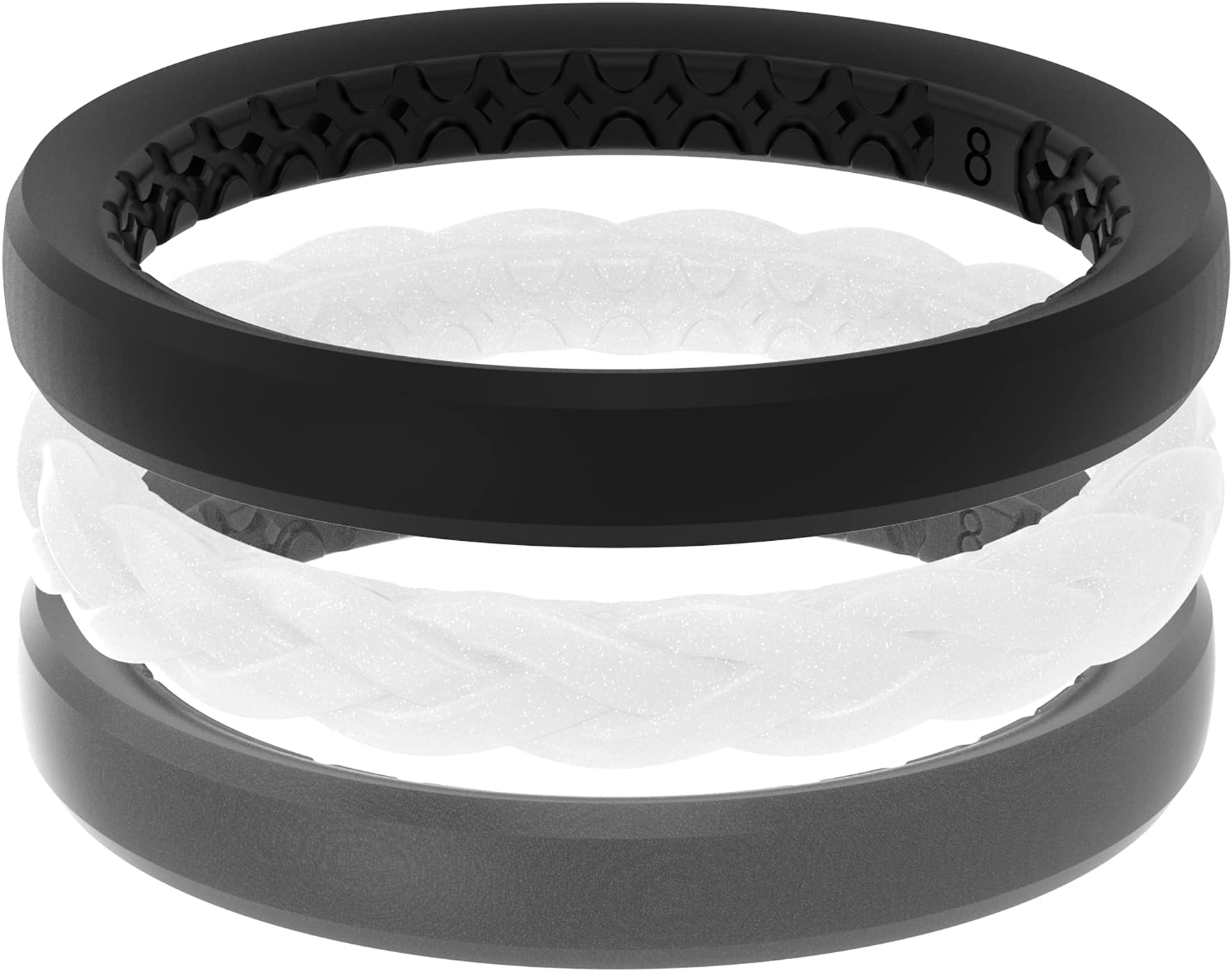 Groove LifeStackable Rings - Breathable Silicone Wedding Rings for Women, Lifetime Coverage, Unique Design, Comfort Fit Ring