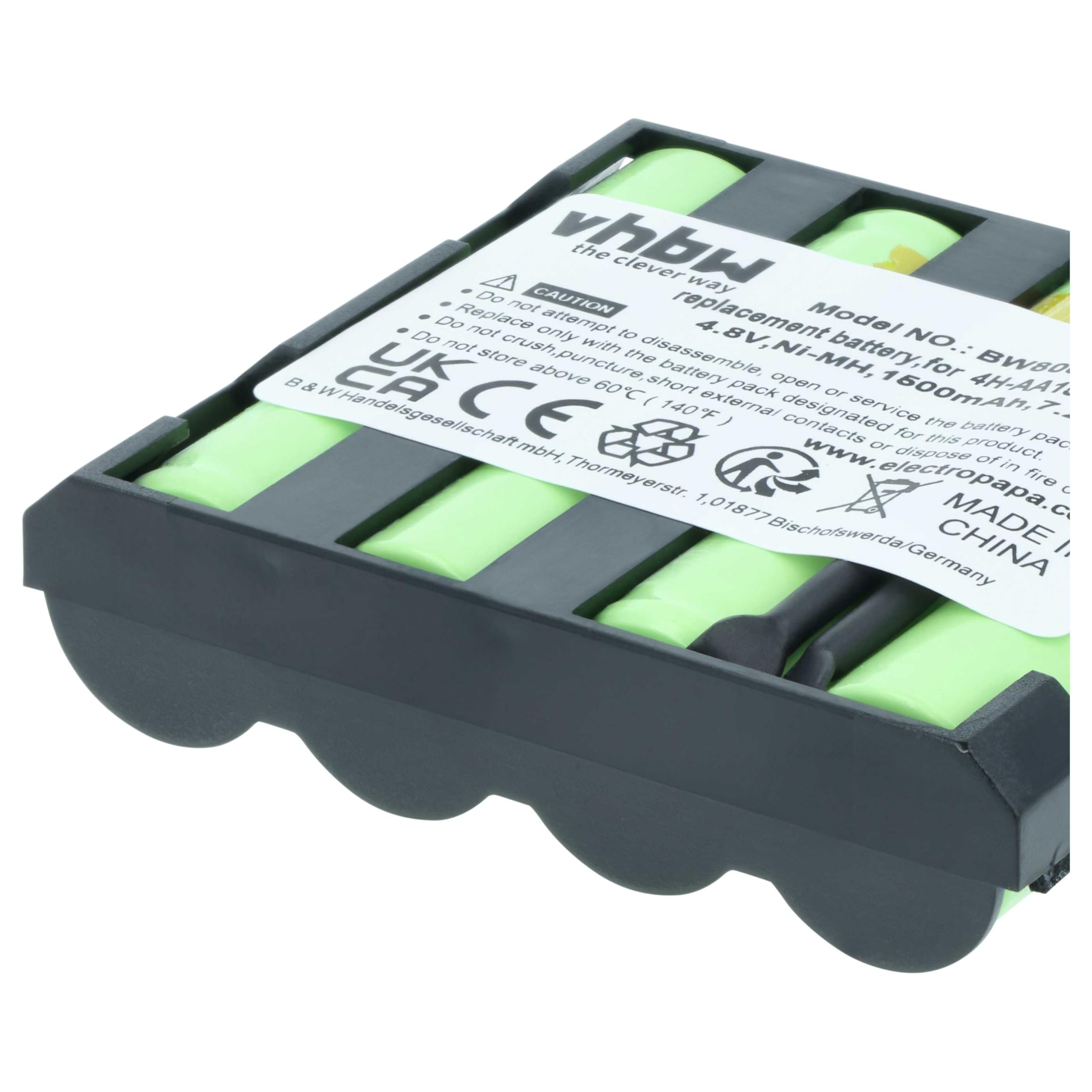 vhbw NiMH Batterie 1500mAh pour Appareil de médecine comme simulateur Musculaire Compex Fit 1.0, Fit 3.0, Full Fitness, FullFitness, Mi, Mi-Fitness