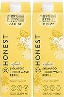 Vista 18 de The Honest Company Champú y gel de baño 2 en 1, sin fragancia, suave, sin desgarros, hipoalergénico, derivado de forma natural, piel sensible, 18