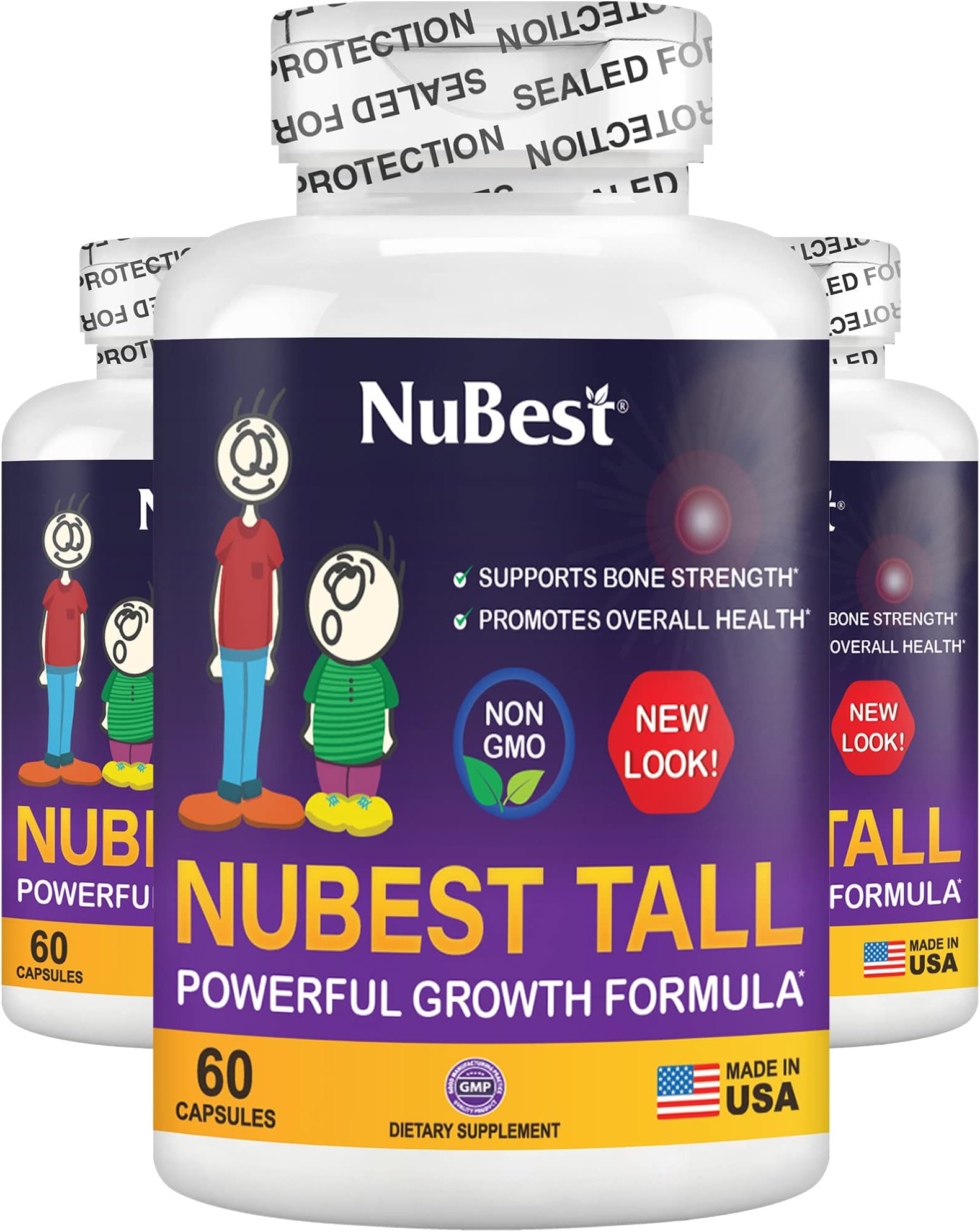 NuBestTall - Optimal Strong Bones & Bone Strength for Children (5+) & Teens - 180 Count (3 Pack)