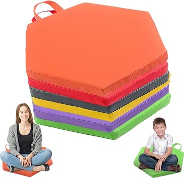 12/15Inch Floor Pillow Cushions, Soft Seating Pillows Chair Cushions Floor Pillow Cushion for Classroom Home School Supplies, Flexible Floor Seating Cushions with Handles for Camping/Reading
