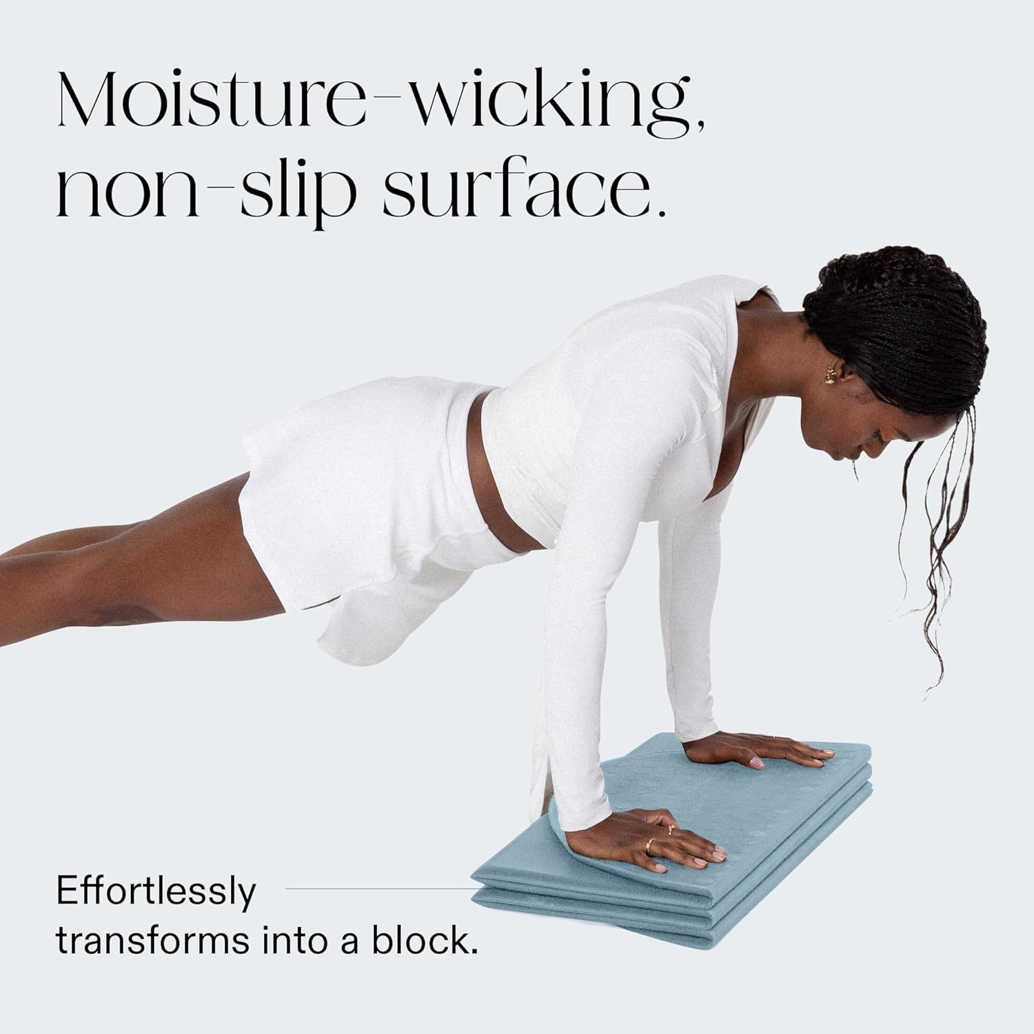 Bala Compact Workout Mat for Gym - 12MM Thick Slip-Resistant & Sweat Absorbing Yoga Mat for Pilates, Core Training & Exercise - Home Fitness Essentials for Women & Men - Travel-Friendly