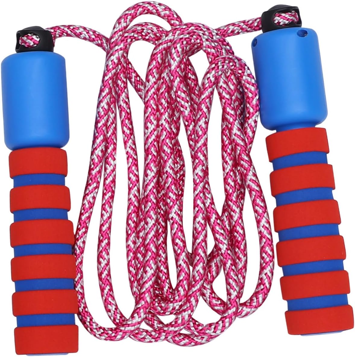 Generic 2pcs Adjustable Counting Jump Rope for Adults with Built Electronic Counter Interactive Fitness Skipping Ropes in Purple Pink Red Blue Comfortable Grip for Workout and Exercise