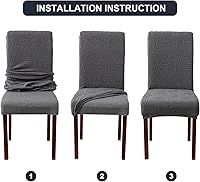 Vista 6 de Fundas para sillas de comedor, fundas para sillas de comedor elásticas, fundas protectoras para sillas de comedor Parsons, para comedor, fundas