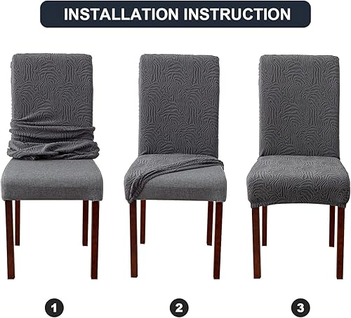 Miniatura 6 de Fundas para sillas de comedor, fundas para sillas de comedor, fundas elásticas para sillas Parsons, para comedor, cocina, funda protectora para