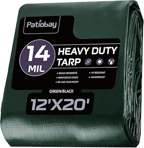 Miniatura 41 de Lona 6x8 pies, 10 mil lonas impermeables resistentes con ojales cada 23.6", lona de plástico gruesa, resistente a los rayos UV y al desgarro