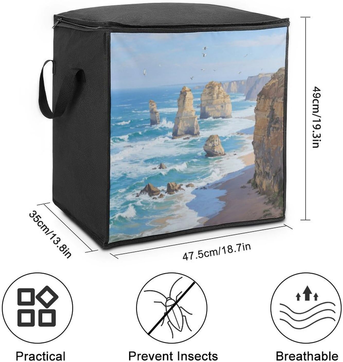 Twelve Apostles Storage Bags Moving Bags Storage Bins | Comforter Storage Bag Reinforced Handles & Zippers Foldable Closet Organizers and Storage for Blanket Pillow Clothes