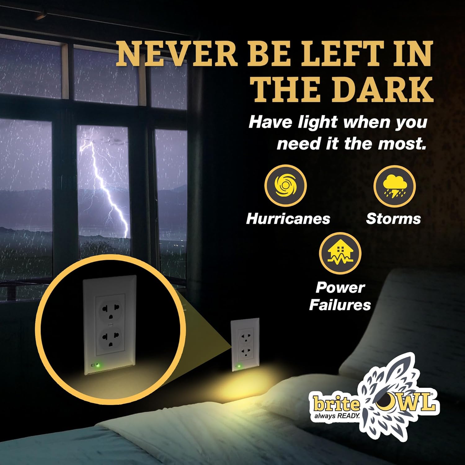 Lighted Outlet Cover Plate, Optional LED Night Light, Wall Outlet Cover & Backup Lighting for Power Failure, White Duplex Wall Plate Cover, 6-Pack Plug Covers for Electrical Outlets