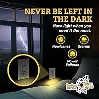 Vista 4 de Placa de cubierta de enchufe iluminada, luz nocturna LED opcional, cubierta de enchufe de pared y alumbrado de respaldo para falla de energía