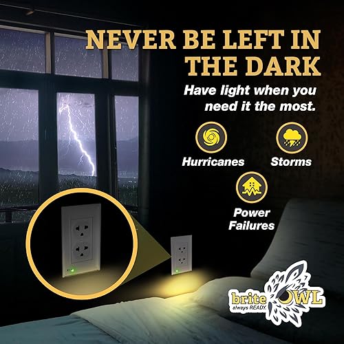 Miniatura 4 de briteOWL Cubierta de salida de luz LED por falla de energía, no se ve afectada por un corte de electricidad, iluminación de respaldo LED de