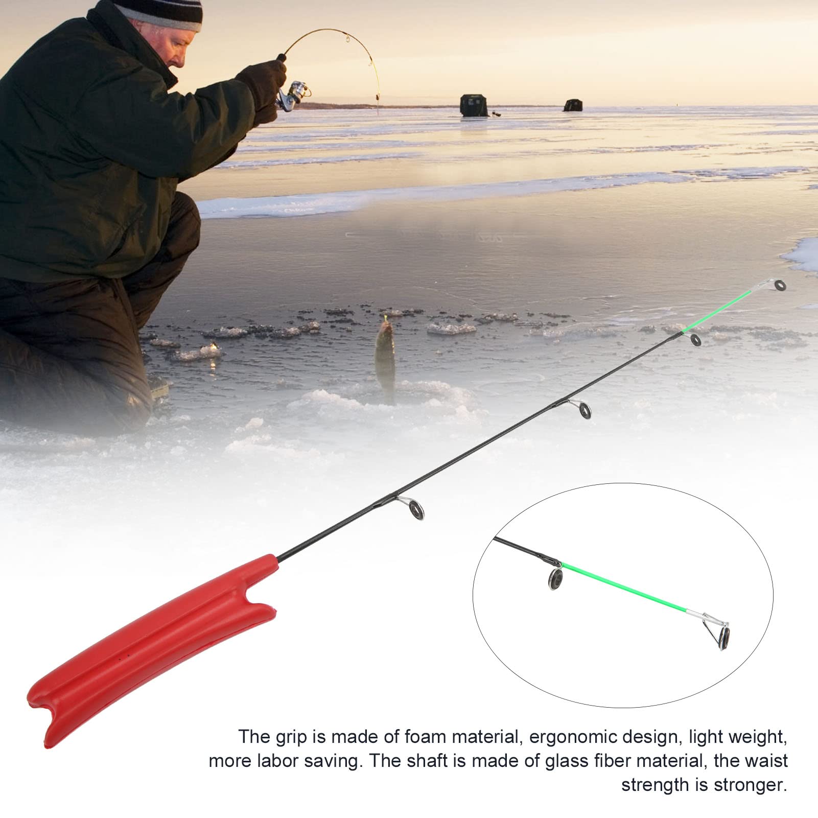 15 pcs - ensemble Mini canne à pêche sur glace d'hiver Section d