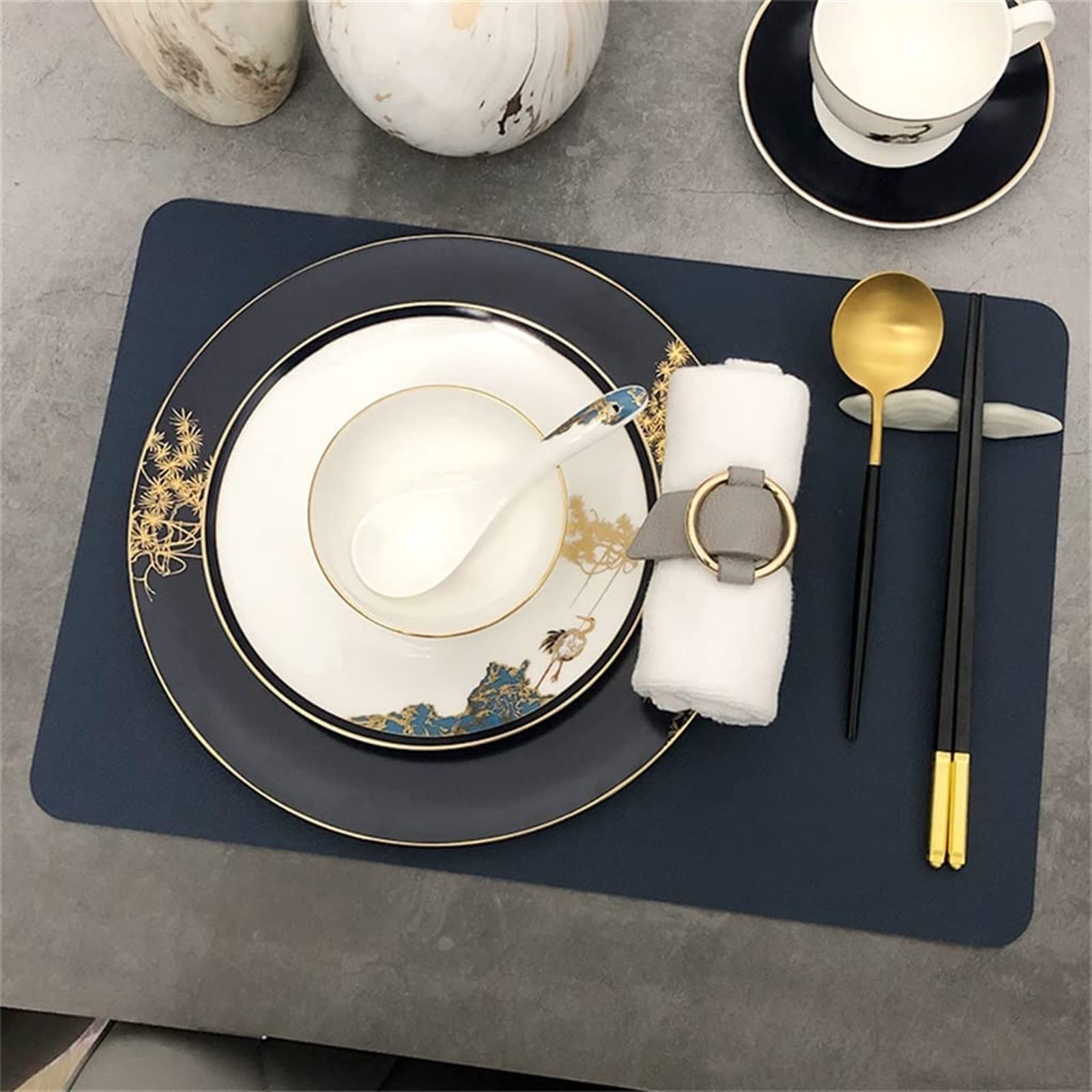 Zestaw naczyń stołowych z porcelany kostnej, talerz obiadowy, restauracja, okrągły talerz, półmisek, podkładka, komplet (jeden rozmiar)