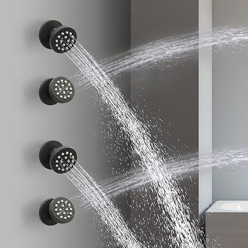 Miniatura 123 de HOMEDEC - Paquete de 6 chorros redondos de latón cepillado para masajes cuadrados de 2 pulgadas