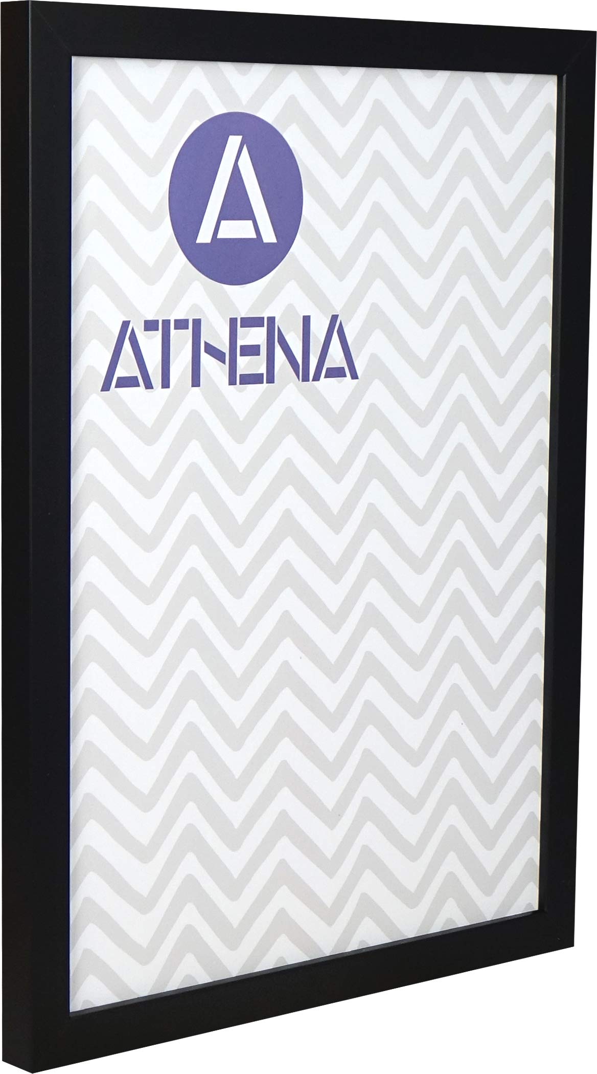 Athena Black Matt Thin Block Premium Wood Picture Frame 35 X 50Cm - 35 X 50 Cm Frame - Photo Frame - 35X50 Frame Matt With Clear Styrene Sheet & Wall Mounted Hook – 50 X 35 Cm