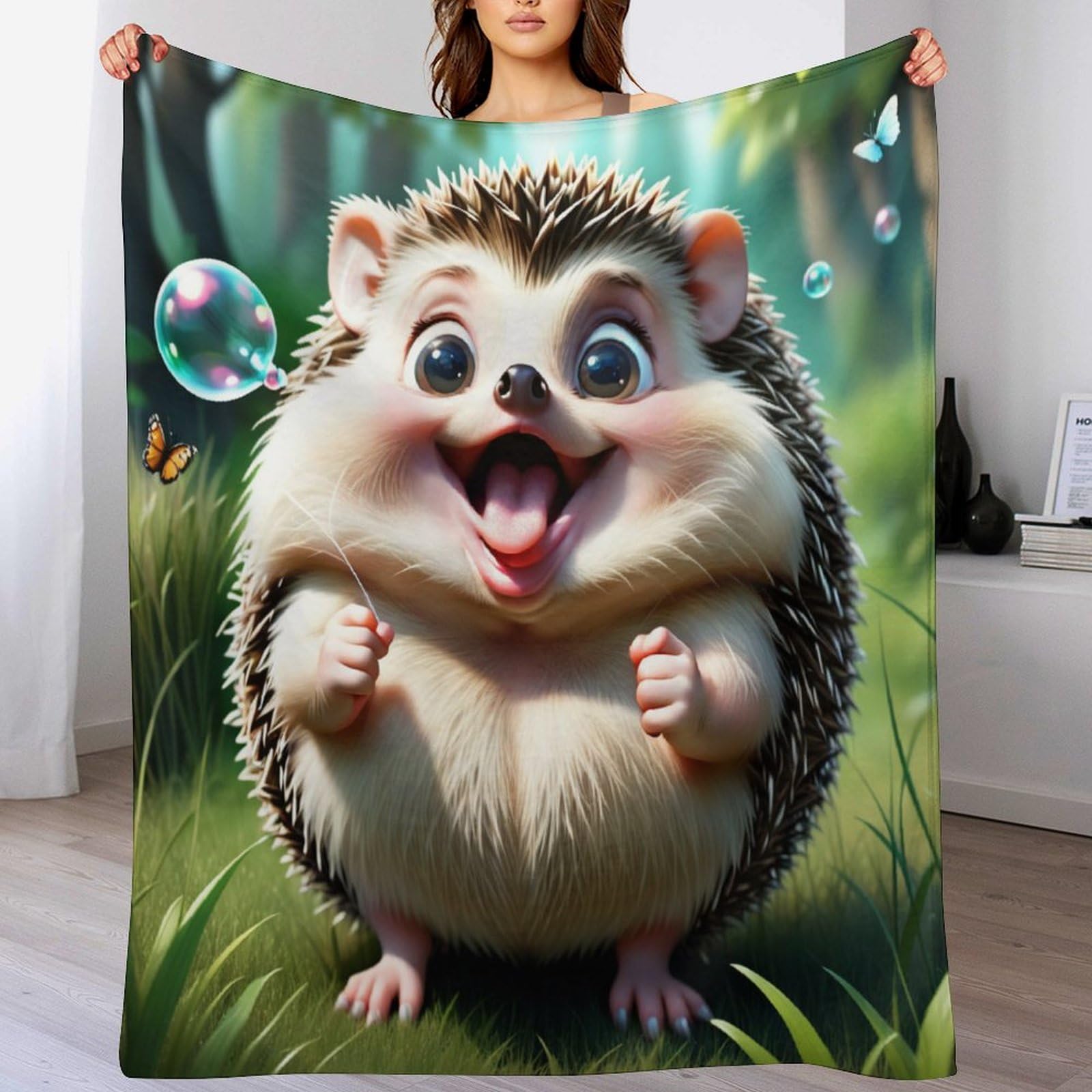 Couverture polaire hérisson chaude et durable pour lit et canapé