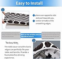Vista 4 de Funda de mesa de picnic ajustable con fundas para banco, 3 piezas, impermeable, para campamento, pícnic, con borde elástico
