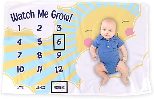 LOGOVISION Manta Watch Me Grow Baby Milestone, 36 x 58 pulgadas, unisex, para bebé niño y niña