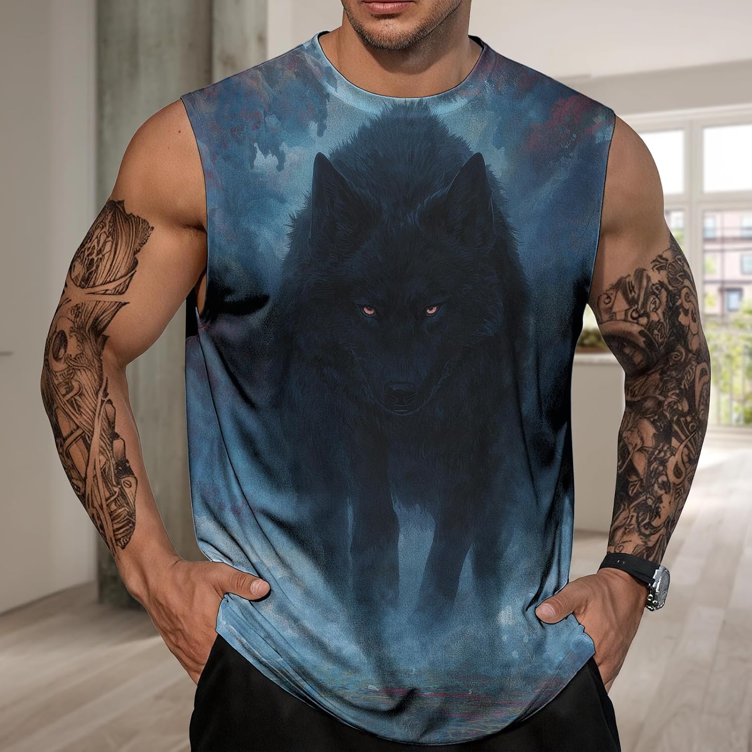 Workout Tank Tops for Men Loose Fit Breathable Skin-Friendly Summer Shirt Lightweight T Shirt Casual Beachwear - Image 2