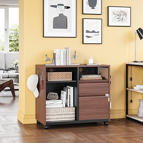 Miniatura 125 de Archivador móvil de 3 cajones con cerradura, archivador debajo del escritorio para oficina en casa, archivadores de metal sobre ruedas para archivo