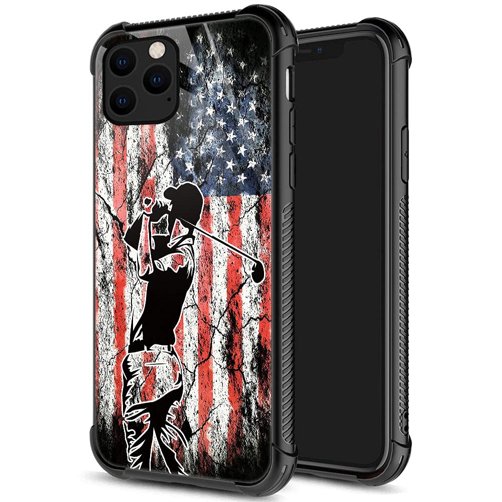 DJSOK Case for iPhone 13,Luxury Pattern Design Shockproof Rugged Cover,Cases for Man Woman-Golf Flag