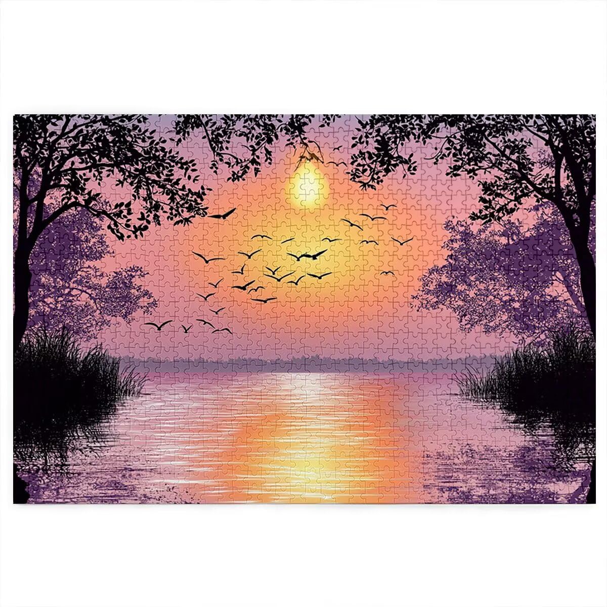 Puzzle 5000 elementów, krajobraz, zachód słońca, 5000 elementów, drewniane puzzle dla dorosłych, trudna łamigłówka, gra logiczna dla całej rodziny, dekoracja pokoju, prezenty dla kobiet, F-8