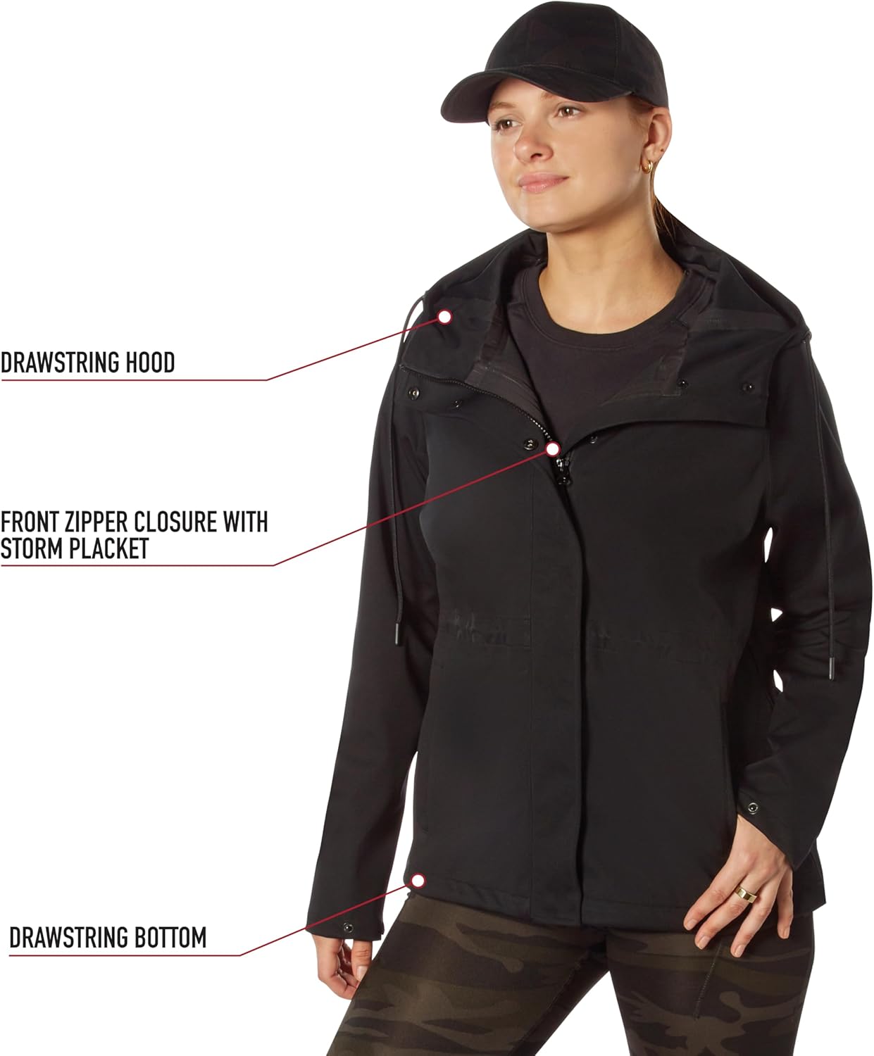 Rothco Womens Shadow Ops Waterproof Rain Jacket – Lightweight, Breathable, and Windproof Raincoat