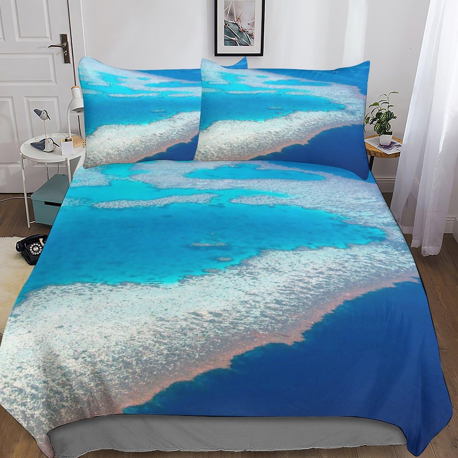 Housse de couette imprimé 3D en microfibre premium pour lit double 200x200 cm