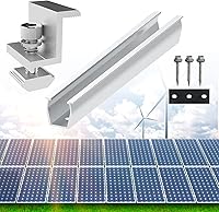 Vista 4 de Riel de montaje de panel solar, conector de riel solar de aluminio para techo, soporte solar, kit de montaje de techo solar para techo de metal