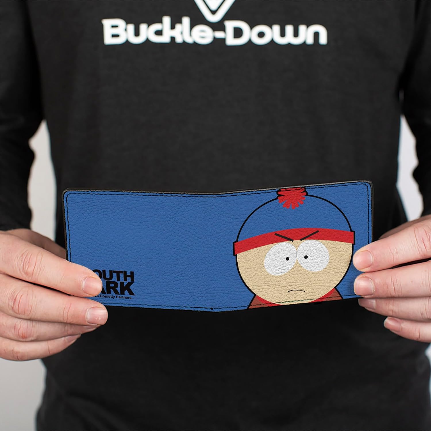Buckle-Down Comedy Central Wallet, Bifold, South Park Stan Face Character Close Up Blue, Vegan Leather