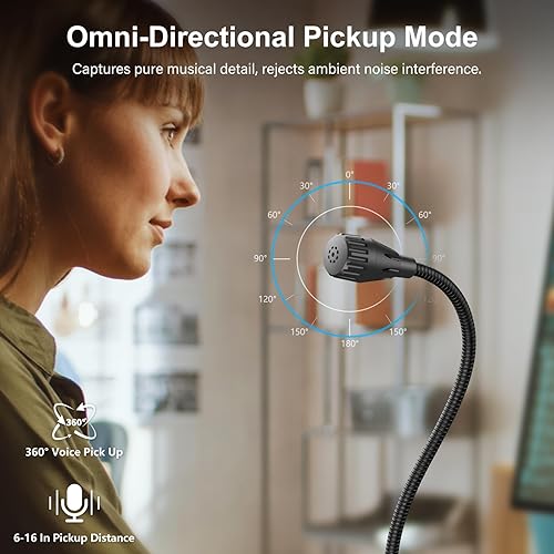 Miniatura 3 de Micrófono USB para computadora Plug & Play, cuello de cisne flexible y botón de silencio LED, micrófono de escritorio para juegos, YouTube,