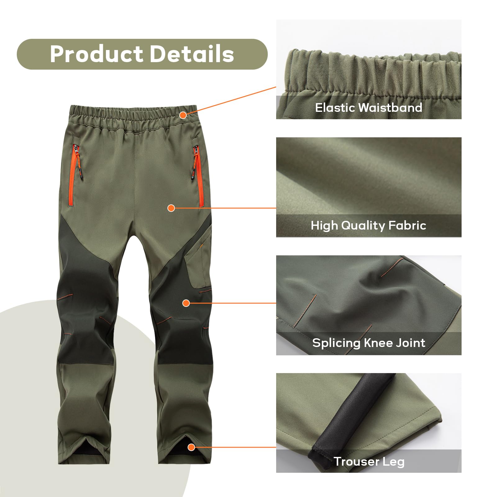 SUKUTU Pantaloni Primaverili ed Estivi ad Asciugatura Rapida per Ragazzi e Ragazze Pantaloni da Trekking Leggeri per Bambini