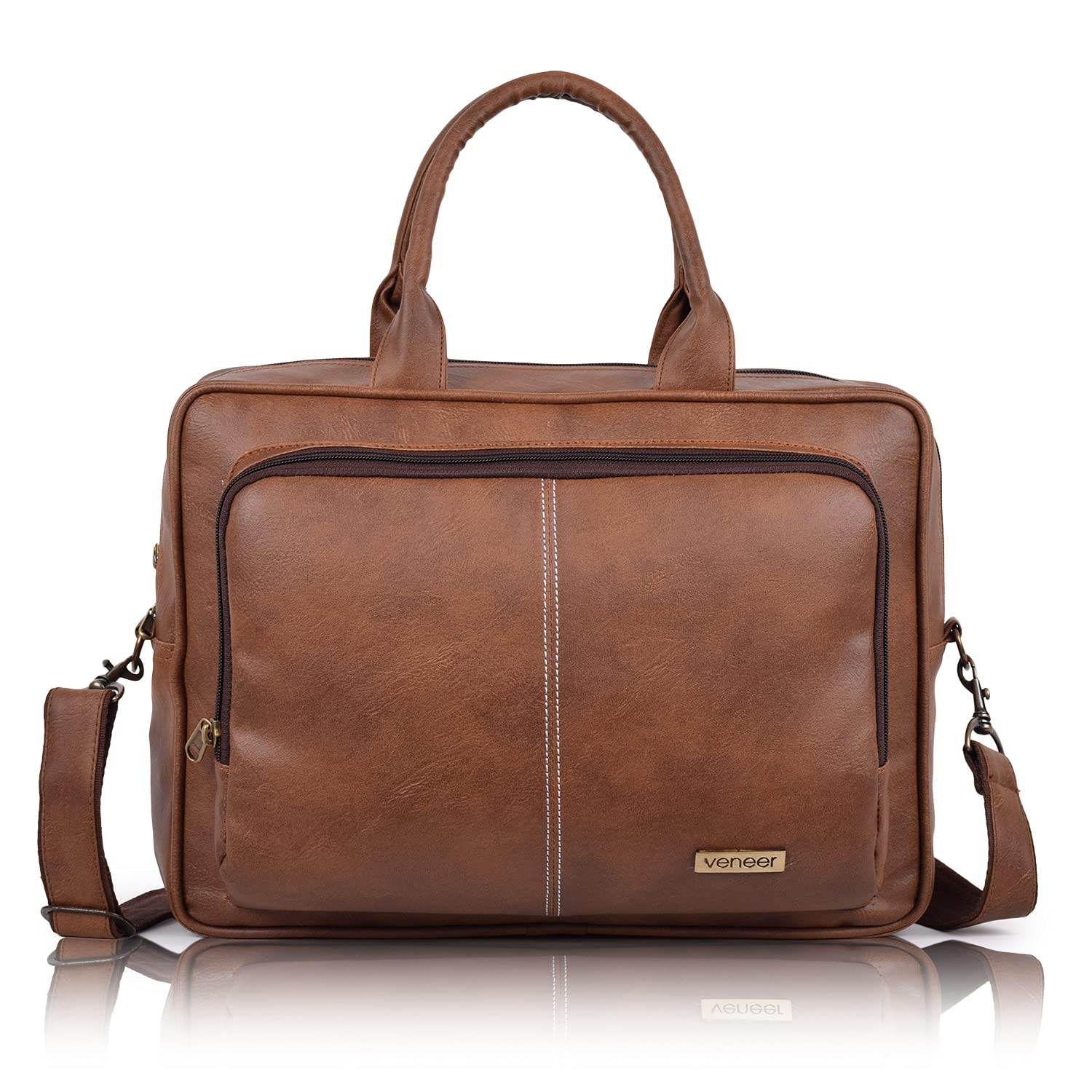 veneer Laptop Messenger Bag 16.5 inch for Men and Women,Waterproof PU Leather Large Crossbody Shoulder Bag Computer Laptop Bag, Messenger Bag for Business School-picture-18