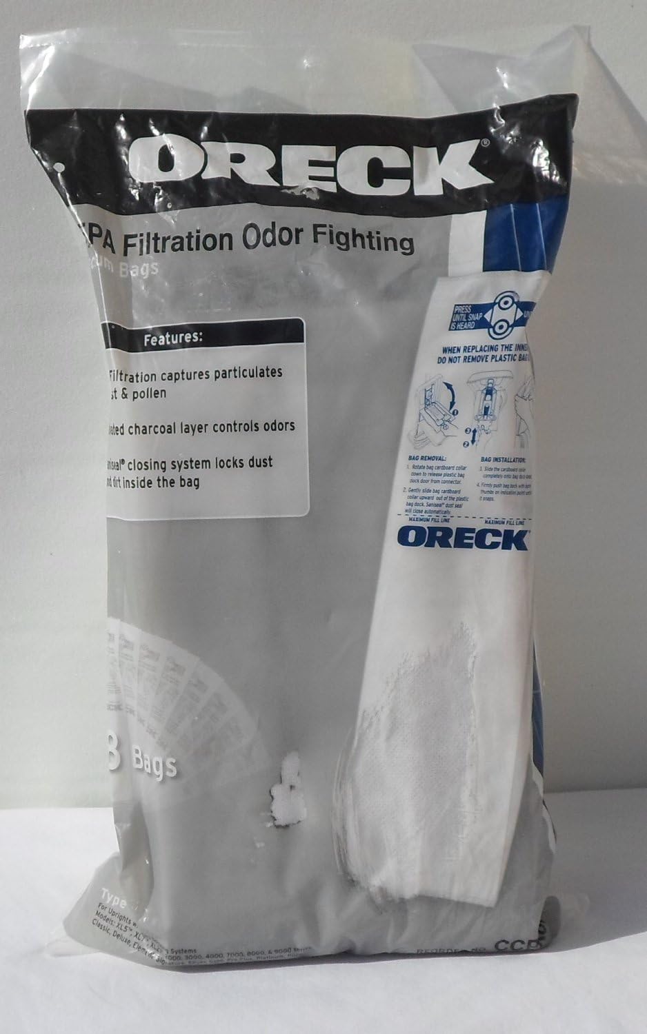 Oreck TYPE CC Odor Fighting Vacuum Bags CCPK8OH - 8 pack - Genuine