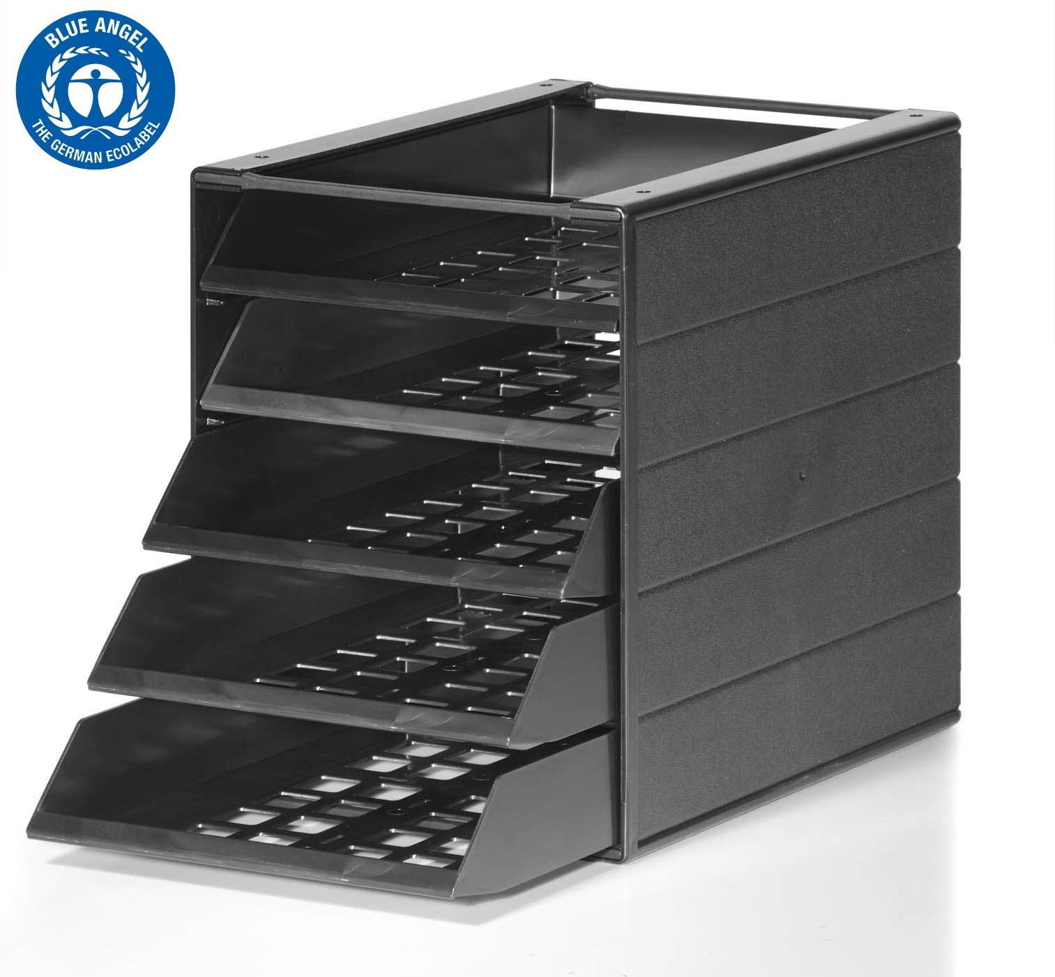 Durable Schubladenbox Idealbox Basic Blauer Engel 5 Fächer, 1 Stück, anthrazit, 1712003058